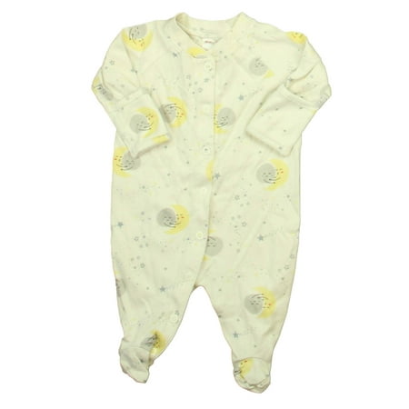 

Pre-owned Hanna Andersson Unisex White | Gray | Yellow 1-piece footed Pajamas size: 0-3 Months