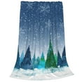 thumbnail image 2 of Honeii Christmas Trees Print Fleece Blanket - Throw Blanket for Bed, Sofa, Couch, Camping, and Travel , Microplush Ultra Soft Warm Blanket-40"x30", 2 of 7