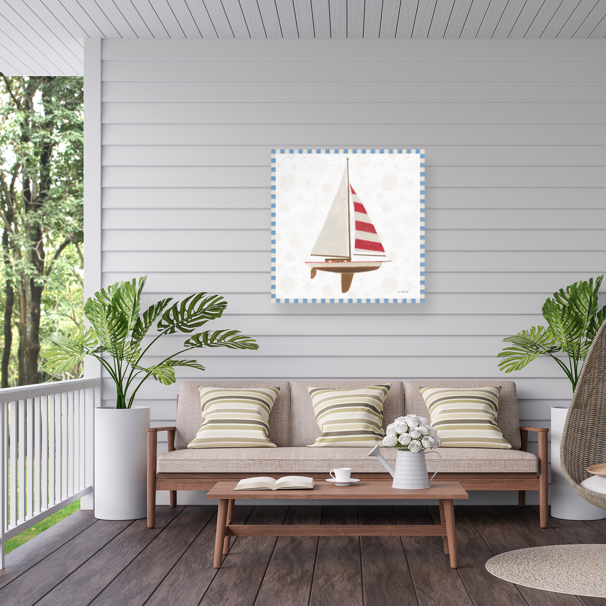 James Wiens 'Beach Days IV' Outdoor Canvas 18x18