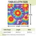 thumbnail image 2 of Rainbow Tie Dye Mandala Pattern Square Fitted Tablecloth with Elastic Edge,Square Table Cover,Washable Elastic Table Cover for Home Kitchen Party Decor 36"x36", 2 of 6