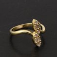 thumbnail image 3 of 0.35 Ct Rose Cut Champagne Diamond 925 Sterling Silver Yellow Plated Bypass Stackable Women Wedding Ring, 3 of 6