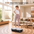 thumbnail image 6 of Patbrela Vibration Plate Exercise Machine for Lymphatic Drainage & Home Fitness, Whole Body Workout Platform for Weight Loss, with 199 Speed Levels and 9 Preset Programs, 400 Lb Capacity, Black, 6 of 9