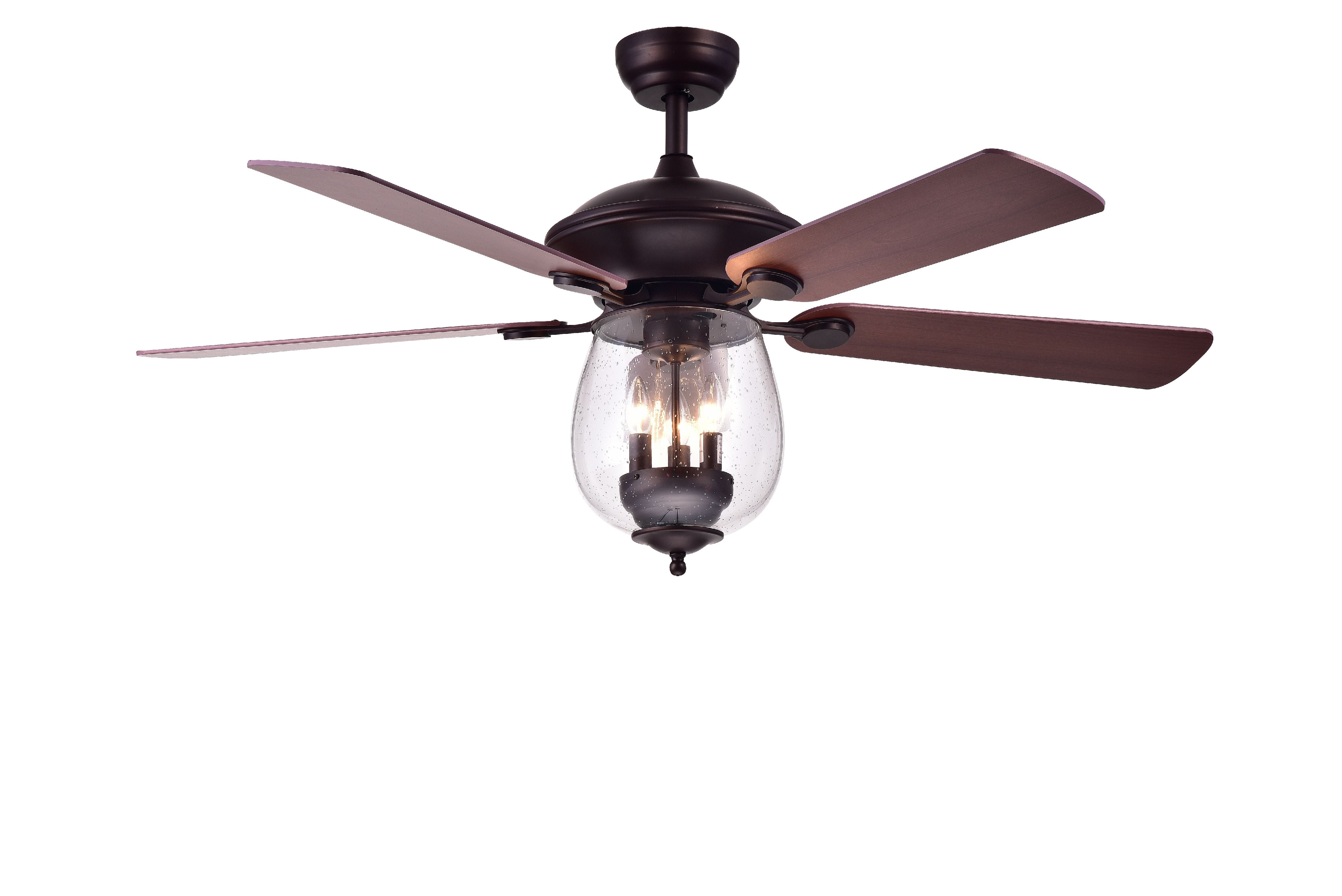 Tibwald 52 Inch 5 Blade Ceiling Fan Glass Bowl Lighting Com