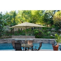 Jeco 6.5' x 10' Aluminum Patio Market Umbrella Tilt with Crank in Tan