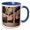 Blue/White, variant on 3drose, Image of Oldest Synagogue in Use in the Americas with Sand Floors, 11oz Two-tone Yellow Mug