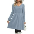 thumbnail image 3 of SHINE UP Dresses for Women Fall V Neck Long Sleeve Knee Length Dress with Pockets, 3 of 9