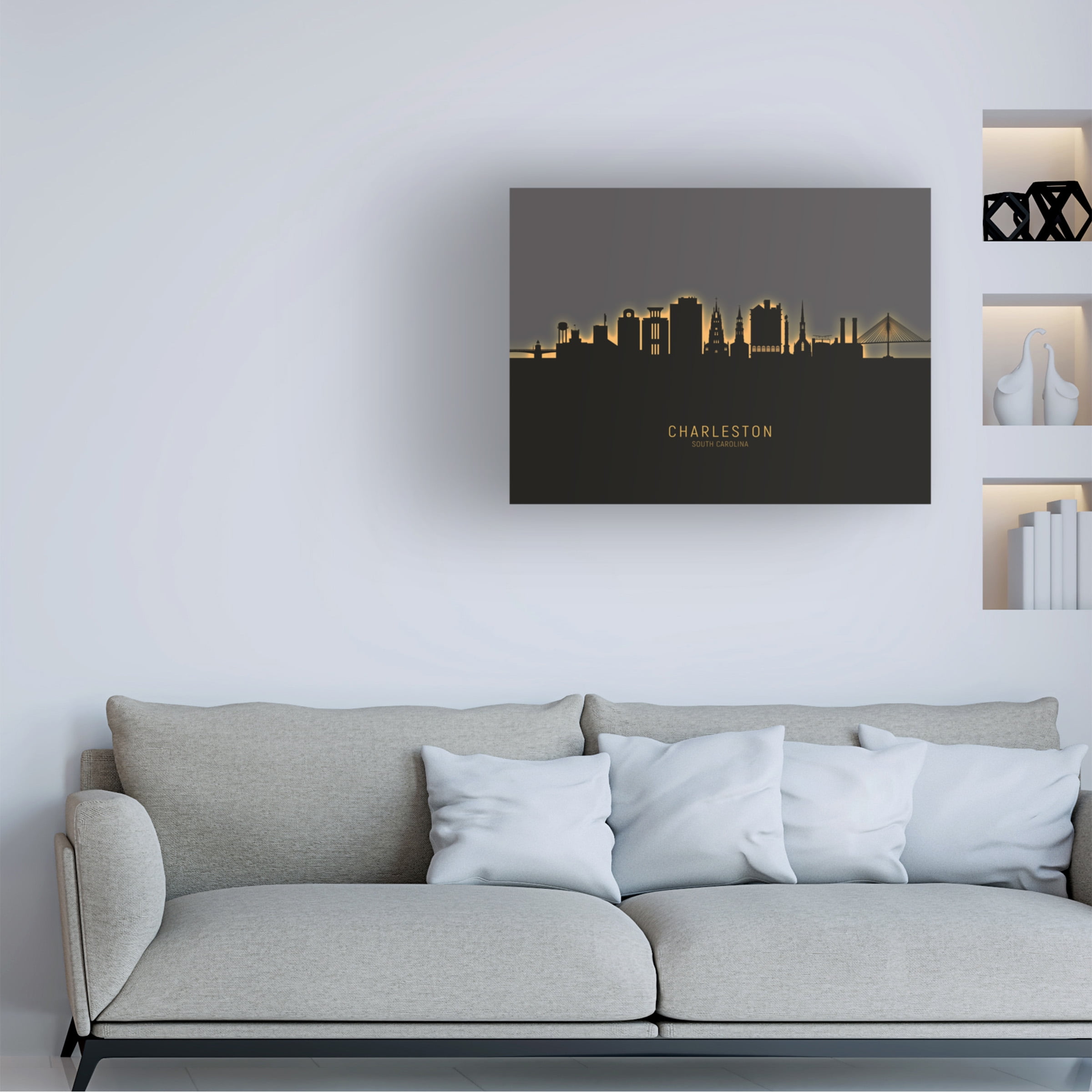 Michael Tompsett 'Charleston South Carolina Skyline Glow II' Canvas Art