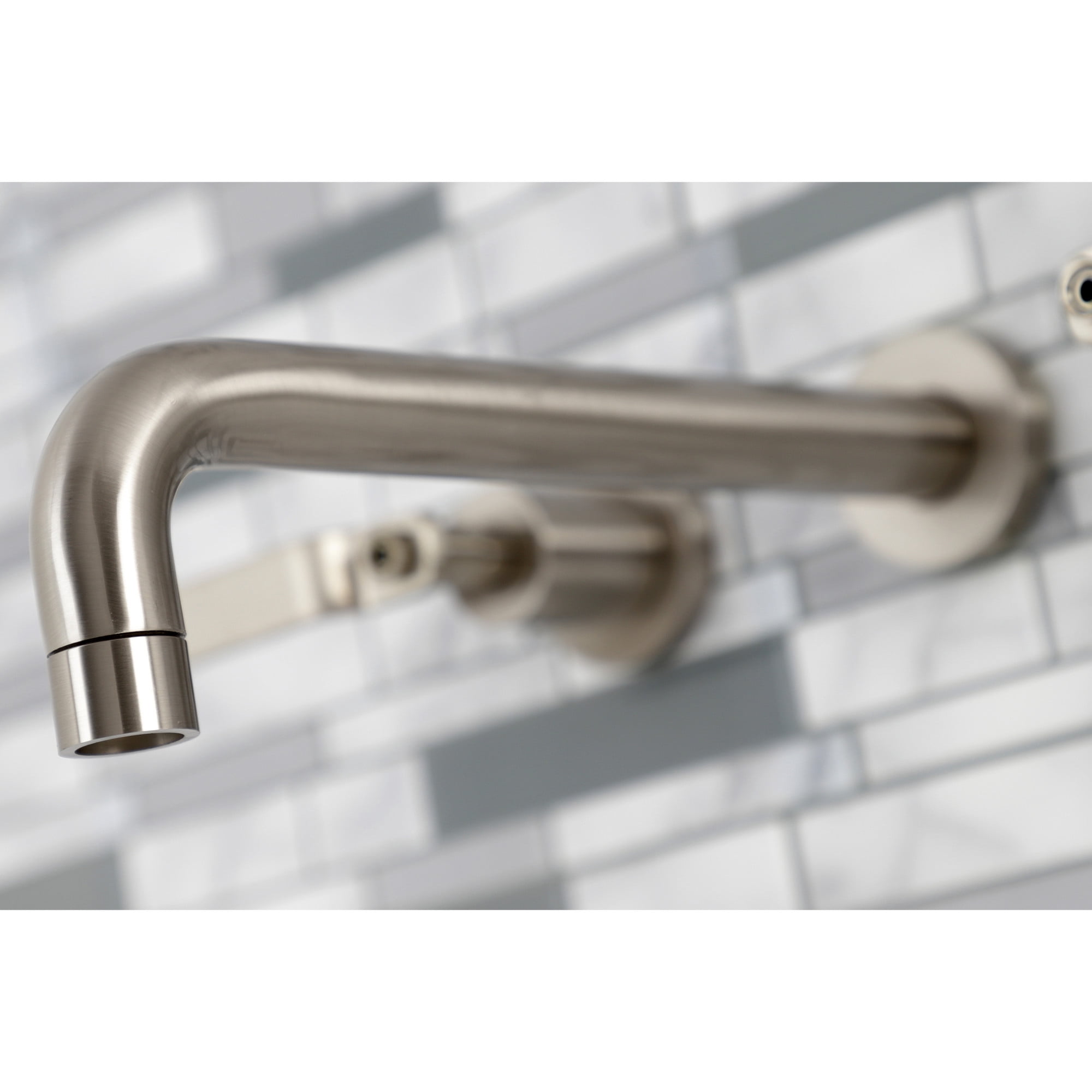 Kingston Brass KS8028KL Whitaker Two-Handle 3-Hole Wall Mount Roman Tub Faucet in Brushed Nickel