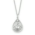 thumbnail image 1 of 925 Sterling Silver Polished Spring Ring CZ Cubic Zirconia Simulated Diamond In Loving Memory 18in Necklace Jewelry Gift, 1 of 3
