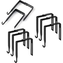 Trinyaa Cubicle Hangers Metal Cubicle Hooks for Hanging Over The Door Mirror Hooks, Black, 4 Pieces