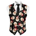 thumbnail image 5 of Yuyamidu Santa Claus Men's Suit Vest Christmas Casual Waistcoat Vest Size 3XL Leisure Dress Business Vests for Wedding Party Tuxedo with Pockets, 5 of 7