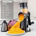 thumbnail image 2 of Zulay Kitchen Rotary Cheese Grater 5 Blade Cheese Shredder - Manual Hand Crank Cheese Grater With Reinforced Suction & 5 Interchangeable Drums - Easy to Use, Vegetable Chopper Round Mandoline Slicer, 2 of 4
