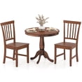 thumbnail image 1 of Gymax 3-Piece Dining Kitchen Table Dining Set Mid-Century Round WoodenTable & 2 Chairs, 1 of 9