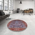 thumbnail image 4 of Ahgly Company Machine Washable Indoor Round Industrial Modern Gunmetal Gray Area Rugs, 4' Round, 4 of 7