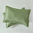thumbnail image 5 of URBONUR Sage Green Quilted Pillow Shams Set of 2 Standard Size, Soft and Cozy, Wrinkle, Fade, Stain Resistant Bed Pillow Covers, Farmhouse Pillow Shams 20''× 26'', 5 of 9