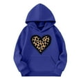 thumbnail image 2 of Piuwrlz Hood Sweatshirts Childrens Girls Boys Winter Printed Hoodies Pocket Long Sleeved Round Neck Hoodie Pullover Dark Blue Size 9 Years, 2 of 4