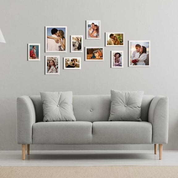 10 Pack Picture Frames Collage Wall Decor, Gallery Frame Set for Wall Mounting or Tabletop Display, Multi Sizes Including 2pcs 9x11, 4pcs 6x8, 4pcs 5x7