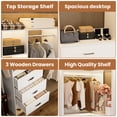 thumbnail image 4 of Homieasy Closet system with 7 wooden drawers, 7 hanging rods and corner tower, corner closet system with hanging, 127.5" L-shaped walk-in wardrobe organizer, 2000+ lbs capacity, set of 4, White, 4 of 7
