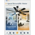 thumbnail image 2 of Zardon 62" Black Modern Ceiling Fan with Light and Remote Control, Reversible Quiet DC Motor, Bright LED Light, 6-Speed, Timer for Bedroom, Living Room, 2 of 8