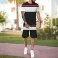 thumbnail image 4 of Vedolay Short Set Men's Summer Shirt & Shorts Set Two Piece Casual Sports Outfits,Red 3XL, 4 of 5