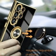 thumbnail image 5 of Dteck for Samsung Galaxy S25 Ultra Case with Screen Protector, Built-in 360° Rotation Ring Holder Magnetic Stand, Luxury Shiny Plating Edge Shockproof Electroplated Protective Cover,Black, 5 of 7