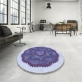 thumbnail image 4 of Ahgly Company Machine Washable Indoor Square Transitional Deep Periwinkle Purple Area Rugs, 7' Square, 4 of 7