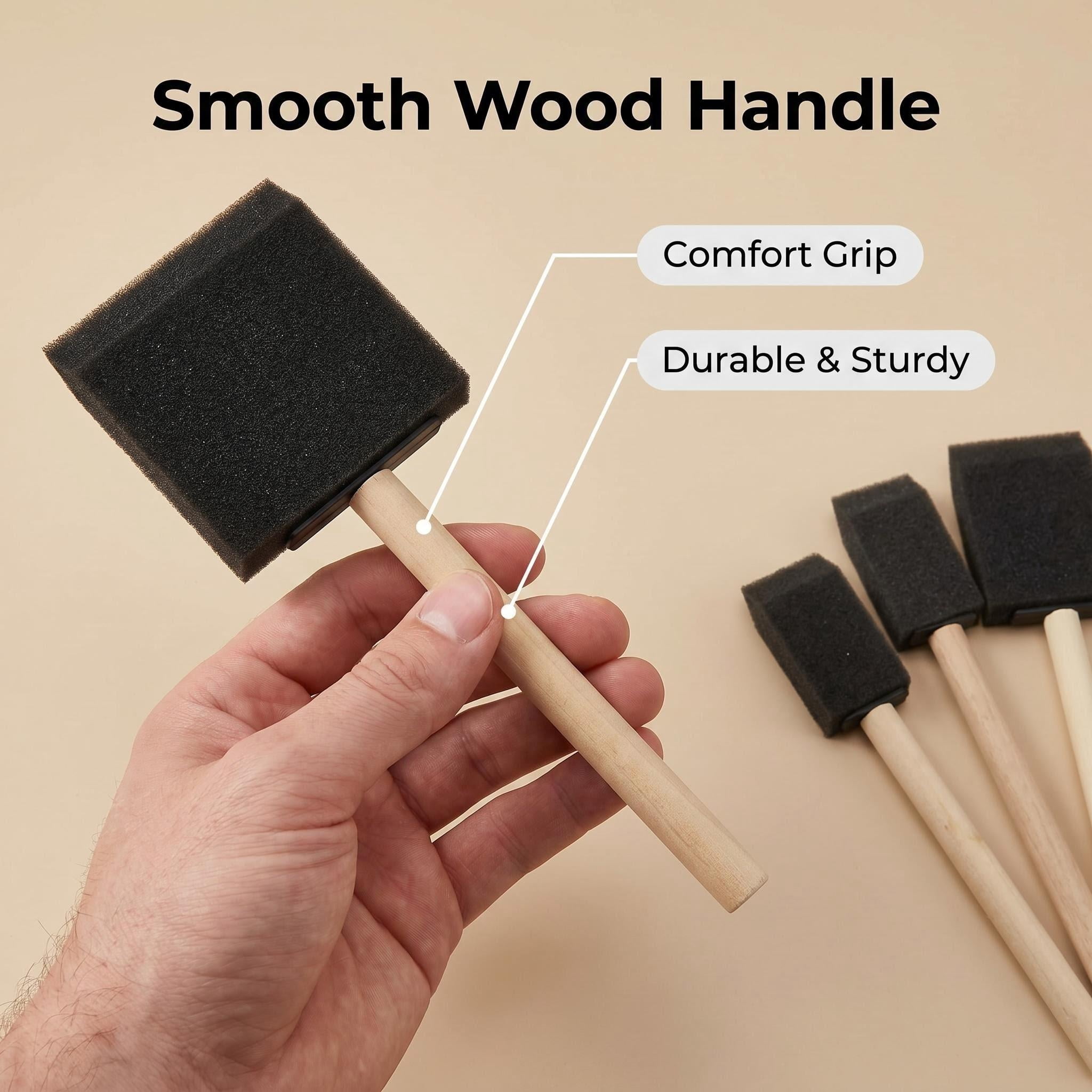 Syltano Foam Paint Brushes, Foam Brush, Sponge Painting Tool for Details and Coloring, Art Supplies, DIY Handmade Project, 10 Piece Set