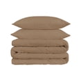 thumbnail image 2 of 1200-Thread Count 100% Egyptian Cotton Solid Duvet Cover & Pillow Shams, 3-Piece Duvet Cover Set by Blue Nile Mills – Full/Queen, Taupe, 2 of 7
