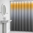 thumbnail image 5 of Yellow Grey Shower Curtain for Bathroom Decor, Stripe Gradient Waterproof Fabric Shower Curtain, 72"x96" Set with 12 Hooks, 5 of 9