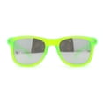 thumbnail image 3 of Matte Frost Neon Iconic Hipster Horn Rim Silver Mirror Sunglasses Green, 3 of 4