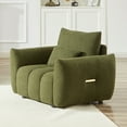 thumbnail image 5 of Cozy Green Teddy Fabric Lounge Chair Sofa - 36.8" Modern Apartment &amp; Living Room Accent Chair with Comfortable Lumbar Support &amp; Easy Assembly, 5 of 7