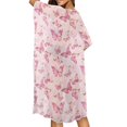 thumbnail image 4 of HELLHERO Pink Butterflies Bathing Suit Cover Up Lightweight High Quality Fabrics Flowy Swim Coverup, 4 of 6