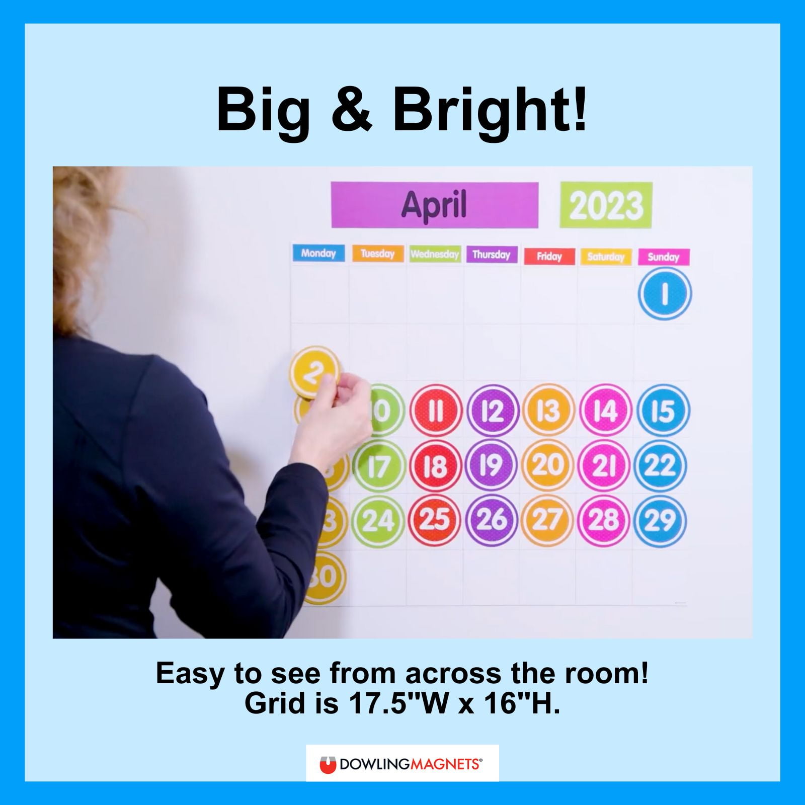 Dowling Magnets Giant Magnetic Calendar Set, 94 Pieces