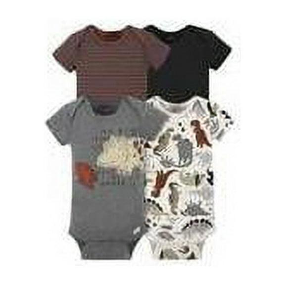 Gerber - 4Pk Baby Short Sleeve Onesies - Boy Dino