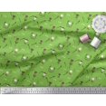 thumbnail image 3 of Soimoi Green polyester Crepe Fabric Pumpkin,Snake & Devil Cartoon Fabric Prints By Yard 52 Inch Wide, 3 of 3