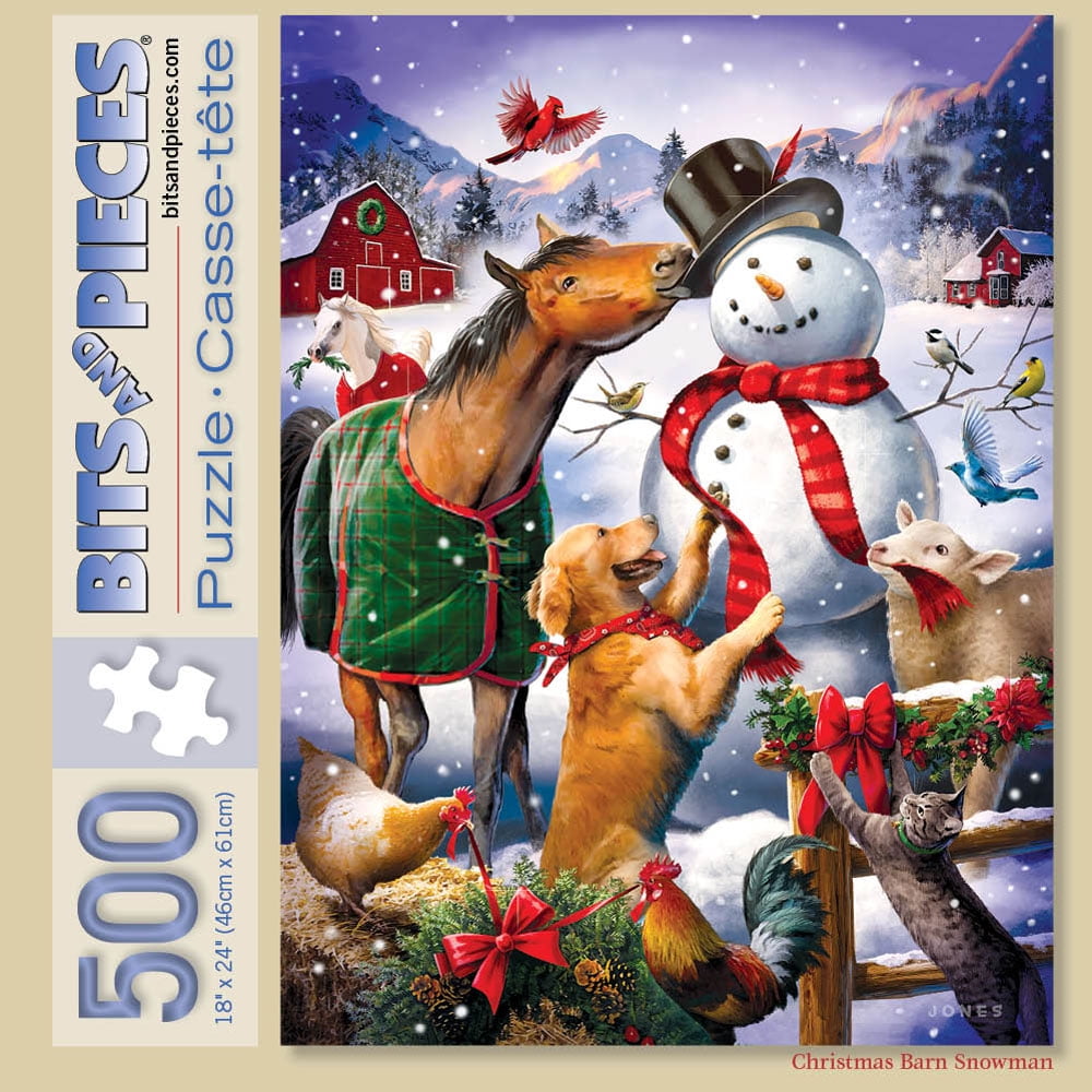 Bits and Pieces 500 Piece Jigsaw Puzzle for Adults Christmas Barn