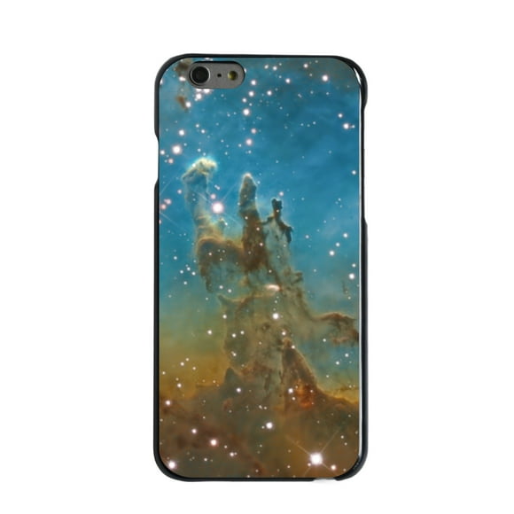 DistinctInk Case for iPhone 6 / 6S (4.7" Screen) - Custom Ultra Slim Thin Hard Black Plastic Cover - Eagle Nebula Blue Green - Show Your Love of Astronomy
