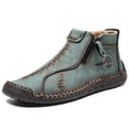 thumbnail image 3 of Men's Handmade Boots, Classic Stitching Ankle Boots, Outdoor Casual Zipper Shoes, 3 of 6