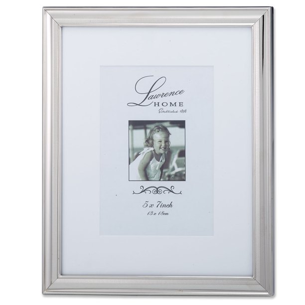 710380 Tailored Metal Silver 8x10 Matted for 5x7 Picture Frame