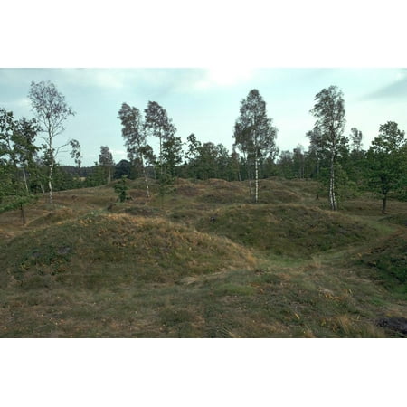 Swedish Iron Wall - Iron Age burial mounds in Sweden. Artist: Unknown Print Wall Art
