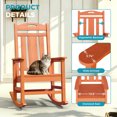 thumbnail image 7 of Oversized HDPE Outdoor Rocking Chair, All-Weather High Back Porch Rocker, Orange, 7 of 7