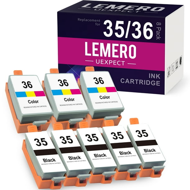 35 36 Ink Cartridge Replacement for Canon 35 36 PGI-35 CLI-36 Combo Pack  for PIXMA TR150 IP110 IP100 Mini260 Mini320 Printer (5 Black 3 Tri-Color,  