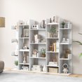 thumbnail image 2 of Giantex Tree Bookshelf, Wooden Bookcase w/13 Staggered Shelves, Geometric Display Wood Storage Organizer, White, 2 of 7