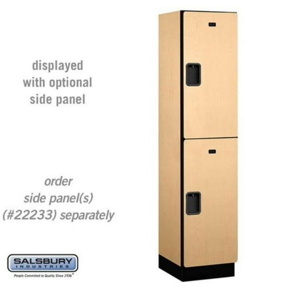 Salsbury Industries 18-22168MAP 18 in. Wide Double Tier Designer Wood Locker, Maple - 1 x 6 ft. x 18 in.