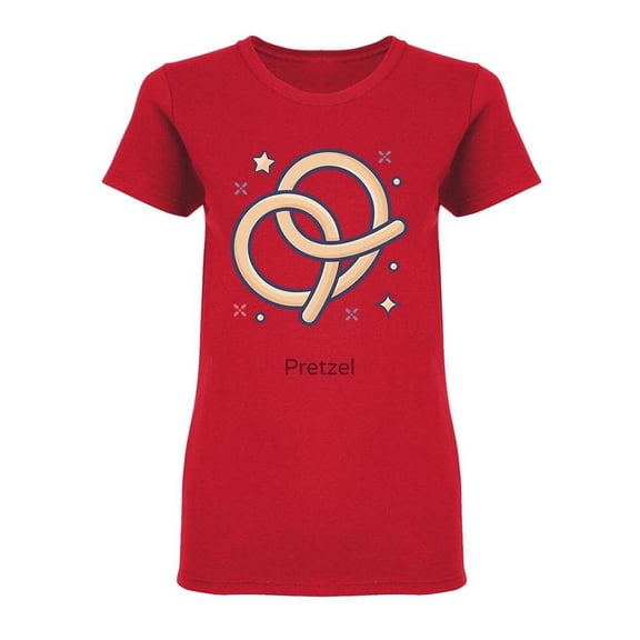 Baked Pretzel Icon Shaped T-Shirt Women -Image by Shutterstock, Female Small