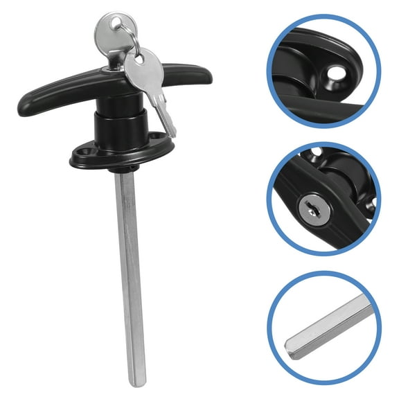 PTOOTP 1Set Garage Door Locking T-Handle Replacement for Chicken Black