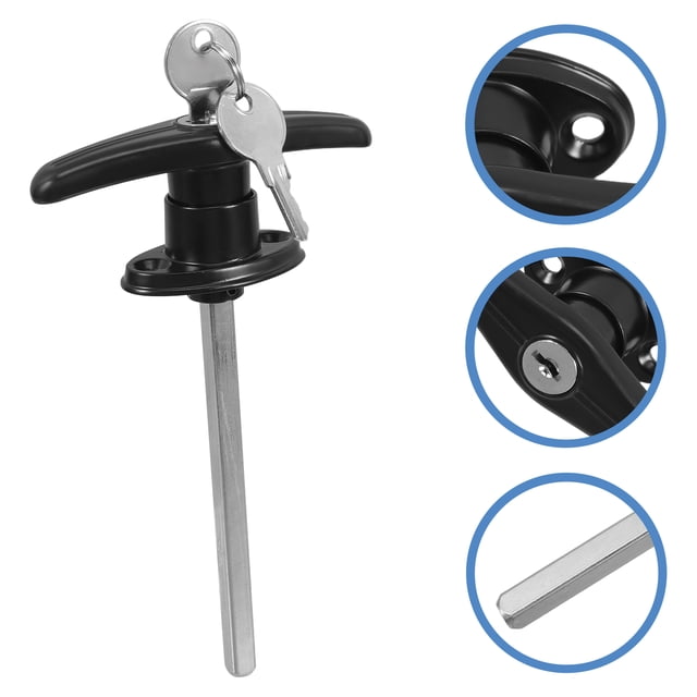 Oatipho Serrure de Poignée de Porte de Garage avec 2 Clés, Remplacement Universel de Serrure de Poignée de Porte de Garage, Serrure de Porte de Cabanon