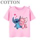 thumbnail image 3 of Camisetas de algodón para niños de moda de verano con múltiples estampados de manga corta y cuello redondo de Disney Stitch Anime, 3 of 5