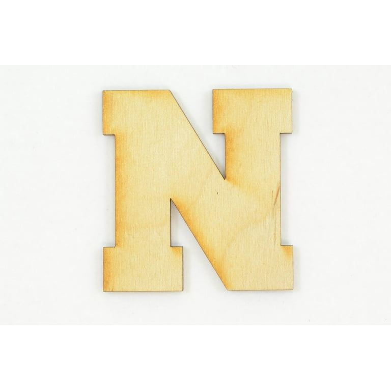 1 Pc, 12 Inch X 1/8 Inch Thick Collegiate Font Wood Letters N Easy To Paint  Or Decorate For Indoor Use Only 