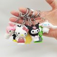 thumbnail image 2 of Nueva venta al por mayor Sanrio juguete rana de dibujos animados Hello Kitty gato melodía canela Kuromi mujeres bolso colgante llavero de PVC para niños juguete, 2 of 4